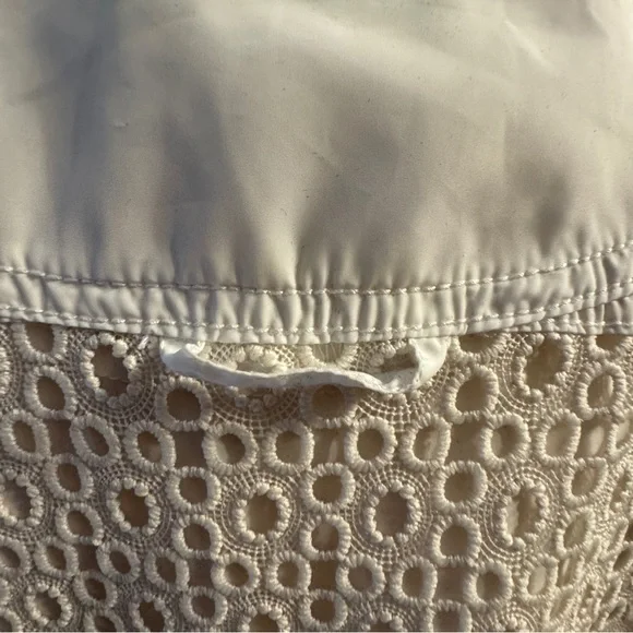 🌼 Anthropologie HEI HEI Eyelet Swing Windbreaker Jacket Zip Front Pockets SZ L